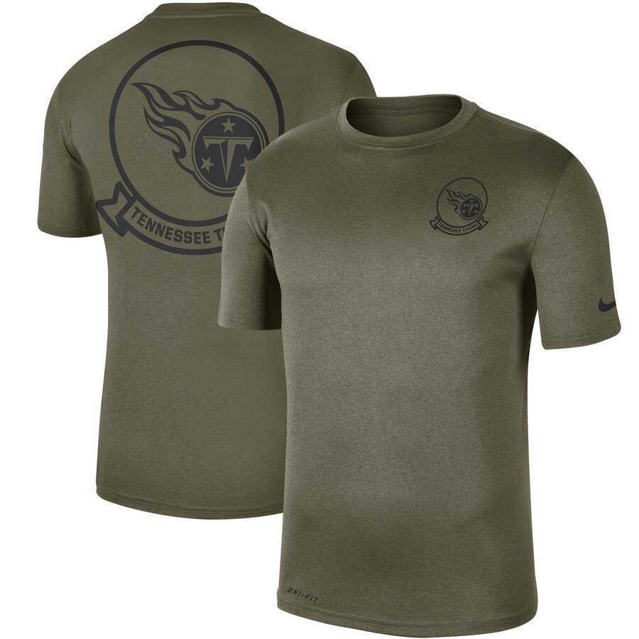 Men's Tennessee Titans Nike Olive 2019 Salute to Service Sideline Seal Legend Performance T Shirt